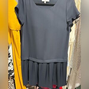 Waverly Gray navy plearted hemline Mini dress XS